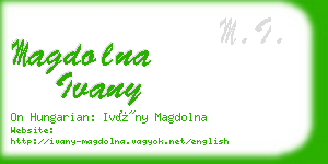 magdolna ivany business card